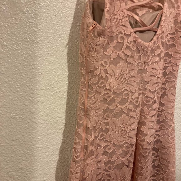 Sequin Hearts women's size 5 (juniors) pink lace dress - Picture 2 of 10